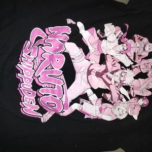 Naruto Shippuden Black and Pink Graphic Tee